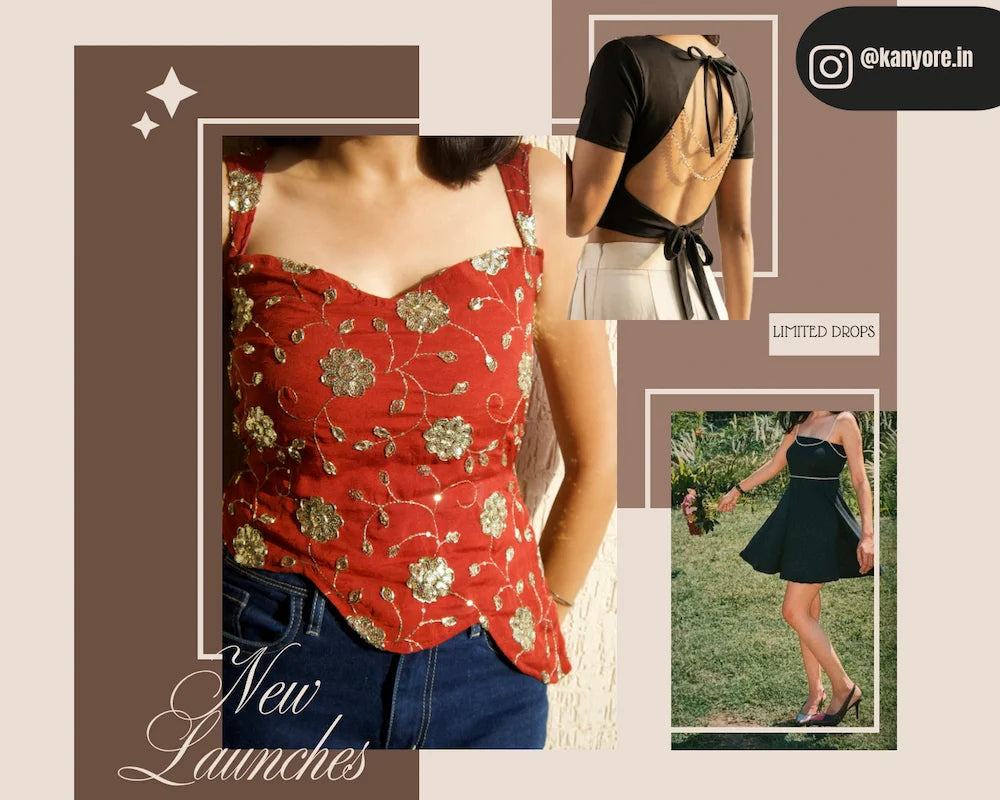 Kanyore new product launches poster with y2k tops India 
