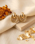 Golden colour rings shape earring with affordable earrings online India 