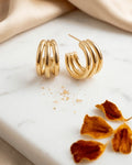 Beautiful golden round half hoops for everyday look affordable earrings online India 
