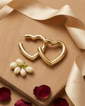 Golden colour heart shape hoops shape earring, light weight 