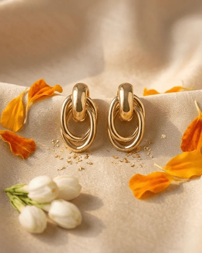 Golden earring beautiful at affordable earring online India 